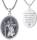 wholesale 925 Sterling Silver St Christopher Pendant Necklace Catholic s for Men & Women-0-0