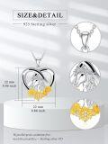 wholesale 925 Sterling Silver Horse & Sunflower Heart Pendant Necklace for Women Girls-0-1