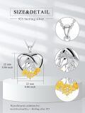 wholesale 925 Sterling Silver Horse & Sunflower Heart Pendant Necklace for Women Girls-0-1