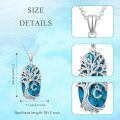 TOUPOP Sterling Silver Turquoise Family Tree Initial Pendant Necklace-0-3