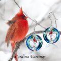 wholesale 925 Sterling Silver Red Cardinal Cross Swarovski Crystal Drop Earrings Gifts for Her-0-1