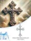 wholesale 925 Sterling Silver 925 Cubic Zirconia Cross Pendant Necklace for Women-0-3