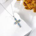wholesale 925 Sterling Silver Cross Star of David Pendant Necklace with Tree of Life Design for Women-0-1