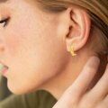 wholesale 925 Sterling Silver Gold Plated Celtic Knot Cubic Zirconia Hoop Earrings-0-5