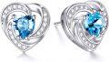 wholesale 925 Sterling Silver Birthstone Heart Stud Earrings Jewelry Gifts for Women-0-84