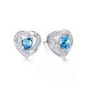 wholesale 925 Sterling Silver Birthstone Heart Stud Earrings Jewelry Gifts for Women-0-84