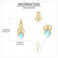 wholesale 14k Gold Celtic Knot Teardrop Moonstone Drop Earrings-0-3