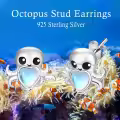 wholesale 925 Sterling Silver Heart-Shaped Octopus Moonstone Stud Earrings Wholesale for Women - Hypoallergenic Gift Idea-0-2
