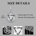 wholesale 925 Sterling Silver Metal Stone Punk Snake Necklace for Men & Women - Double Snake Pendant with Medusa Design and Star of David Symbol (Halloween Edition)-0-4