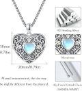 wholesale 925 Sterling Silver Moonstone Photo Holder Heart Pendant with Chain & 3 Photos-0-3
