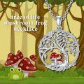 wholesale 925 Sterling Silver Tree of Life Red Mushroom & Frog Pendant Necklace for Women Girls Gifts Jewelry Accessories-0-1