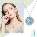 wholesale 925 Sterling Silver Natural Turquoise Hummingbird Flower Pendant Necklace for Women-0-4