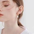wholesale 14K Gold Moissanite Pearl Drop Earrings, 29mm Dangle Lever Back, Hypoallergenic Gift for Women-0-1