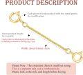 wholesale 10K Yellow Gold 1 2 3 4 5 Necklace Extender Chain w Double Spring Clasp Bracelet Anklet Extension-0-24