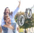 wholesale 925 Sterling Silver Black Celtic Knot Huggie Hoop Earrings for Men - Vintage Gothic Punk Style Jewelry 4g Diameter-0-2