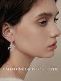 wholesale 925 Sterling Silver Infinity Heart & Cross Dangle Drop Leverback Earrings for Women-0-1