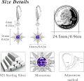 wholesale 925 Sterling Silver Gold-Plated Moonstone & Opal Starburst Leverback Drop Earrings-0-129