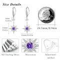 wholesale 925 Sterling Silver Gold-Plated Moonstone & Opal Starburst Leverback Drop Earrings-0-129