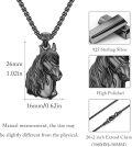 wholesale 925 Sterling Silver Black Horse Head Pendant Necklace - Equestrian s for Her-0-4