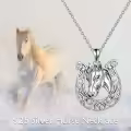 wholesale 925 Sterling Silver Celtic Knot Horse Head Pendant Necklaces Wholesale Good Luck Charm Jewelry for Women and Girls-0-5