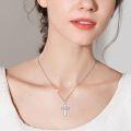 wholesale 925 Sterling Silver Musical Dancer Cross Pendant Necklace for Women Gifts-0-4