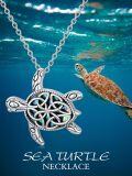 wholesale TOUPOP Fashion Sea Turtle Necklace For Women S925 Sterling Silver Ocean Jewelry Sea Turtle Gifts Celtic Pendant With Abalone Oxidized Vintage Christmas Gifts -0-1