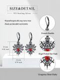 wholesale Hypoallergenic 925 Sterling Silver Black Spider Web Heart Drop Earrings Gothic Gift-0-5