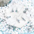 wholesale 925 Sterling Silver Turquoise Whale Tail Dangle Drop Earring for Women Beach Jewelry-0-2