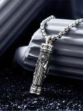 wholesale 925 Sterling Silver &  Saint Benedict Cylinder Keepsake Urn Necklace - Mens Womens Ashes Holder Memorial Jewelry -0-2
