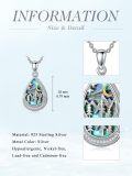 wholesale 925 Sterling Silver Teardrop Abalone Shell Cremation Pendant with Always in My Heart Inscription and Funnel Set - Memorial Keepsake Jewelry-0-4