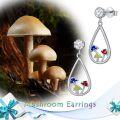 wholesale 925 Sterling Silver Colorful Mushroom Drop Stud Earrings for Women Girls Gift Idea-0-5