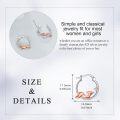 wholesale 925 Sterling Silver Rose Gold Plated Fox Shape Hoop Earrings with Cubic Zirconia Accents-0-4