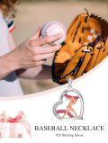 wholesale 925 Sterling Silver Metal Heart-Shaped Baseball Player Pendant Sporty Necklace for Women-0-5