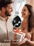wholesale 925 Sterling Silver Blue Turquoise & Black Onyx Infinity Rose Pendant Necklace for Women Gemstone s-0-5