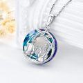 wholesale 925 Sterling Silver Blue Crystal Sisters Pendant Necklace Friendship  for Women Girls-0-3