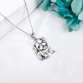 wholesale 925 Sterling Silver Bulldog Dog Charm Pendant Necklace for Women Girls  45cm Chain Length-0-1