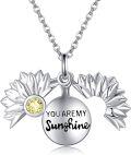 wholesale 925 Sterling Silver Sunflower Locket Necklace with Hidden Message – Hypoallergenic, Tarnish-Free Gift for Women-0-0