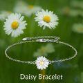 wholesale 925 Sterling Silver Daisy Flower Charm Bracelet for Women-0-2
