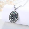 wholesale 925 Sterling Silver Saint Michael Prayer Medal with Abalone Shell and Pearl Pendant Necklace for Men Women Boys Girls  36 Chain Length-0-3