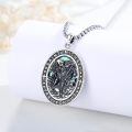 wholesale 925 Sterling Silver Saint Michael Pray For Us Pendant Necklace Wholesale With Abalone Shell-0-3