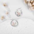 wholesale 925 Sterling Silver Two Tone Rose Gold Poodle Hoop Earrings For Women-0-1