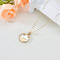 wholesale 14K Gold Mother-of-Pearl Moon & Stars Wave Pendant Necklace for Women-0-4