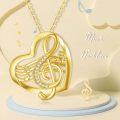 wholesale 925 Sterling Silver Musical Notes in Heart Shape with Cubic Zirconia Pendant Necklaces Gifts for Women-0-5