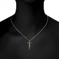 wholesale 925 Sterling Silver Birthstone Faith Cross Pendant Necklace Wholesale for Women-0-3