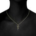 wholesale 925 Sterling Silver Faith Cross Pendant Necklace With Initial M Heart Charm For Women-0-3