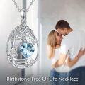 wholesale Sterling Silver Yellow Gold Plated Gemstone Tree of Life Pendant Necklace-0-118