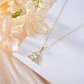 wholesale 14K Gold Diamond Triquetra Trinity Knot Pendant Necklaces for Women s-0-2