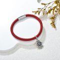 wholesale 925 Sterling Silver Hamsa Evil Eye Zircon Charm Red Braided Leather Bracelet-0-1