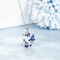 wholesale 925 Sterling Silver Blue Bird Pendant Necklace Set for Women Girls Mothers Day Gift-0-3
