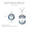 TOUPOP Sterling Silver Blue Crystal Tree Of Life Birthstone Necklace-0-5